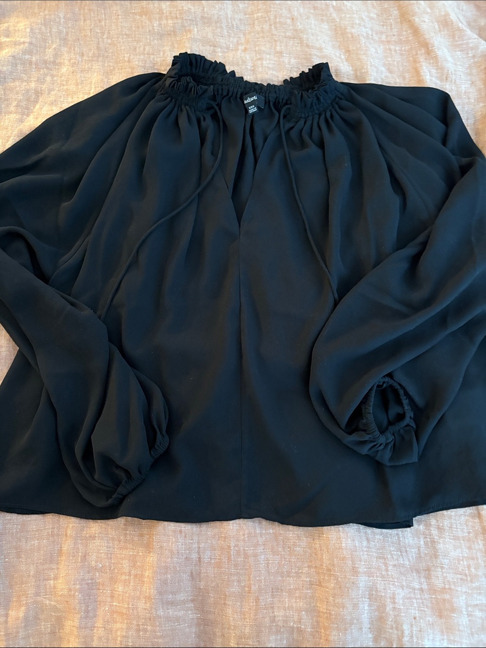 Madewell Long Sleeve Tie Neck Top